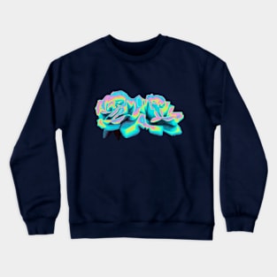 Aqua Rose Crewneck Sweatshirt